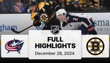 NHL Highlights | Blue Jackets vs. Bruins | December 28, 2024