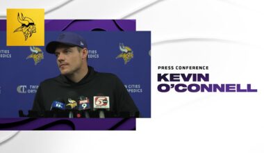 Kevin O'Connell on Vikings Health Heading Into Week 17 vs. Packers & Having A 1-0 Mindset Each Week