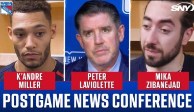 Mika Zibanejad, K'Andre Miller & Peter Laviolette on the Rangers' struggles after loss | SNY