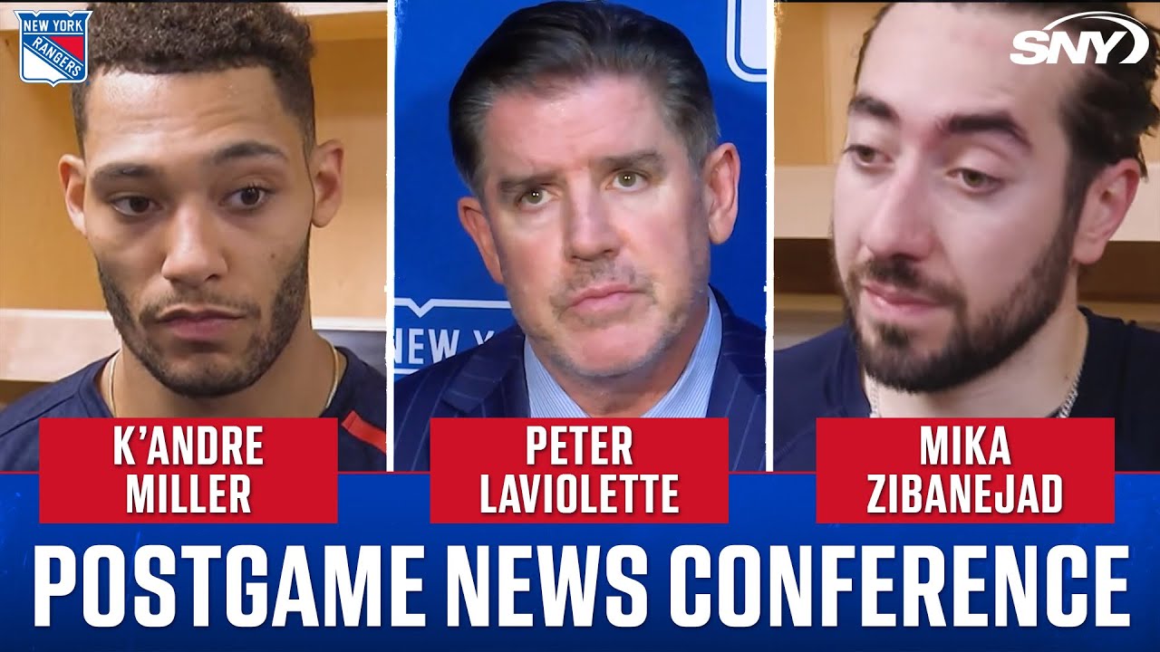 Mika Zibanejad, K'Andre Miller & Peter Laviolette on the Rangers' struggles after loss | SNY