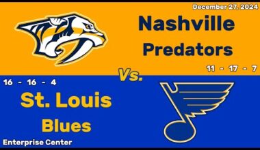 Nashville Predators vs St. Louis Blues | December 27, 2024 | All Goals