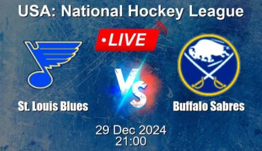 🔴 LIVE: St. Louis Blues vs Buffalo Sabres - Ice Hockey Live Score - USA National Hockey League