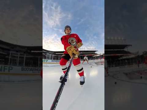 Follow Connor Bedard's First Skate at Wrigley with 360-Camera! 🎥