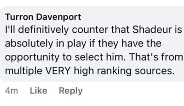 TD says Shedeur Sanders is an option for the Titans