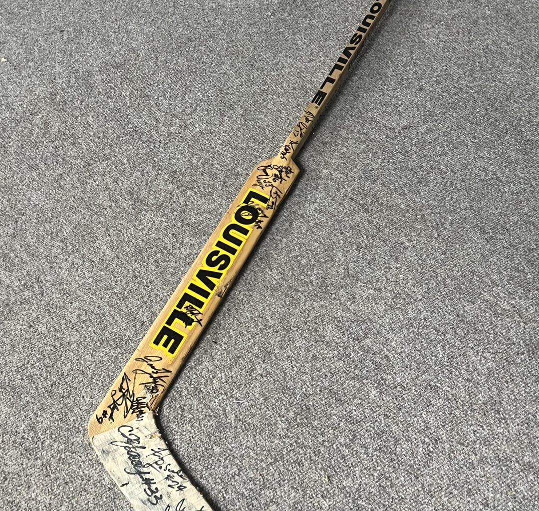 Loooking to get $50 for this 92-93 Columbus chill team signed goalie stick