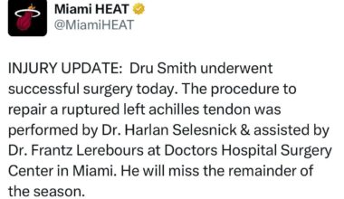 Dru Smith will miss the remainder of the season.
