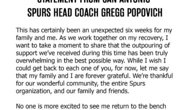 Statement from Coach Gregg Popovich
