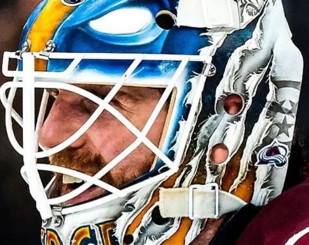 Look close at his "Avalanche" mask