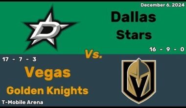 Dallas Stars vs Vegas Golden Knights | December 6, 2024 | All Goals