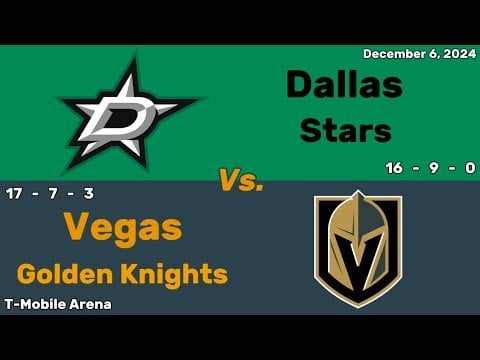 Dallas Stars vs Vegas Golden Knights | December 6, 2024 | All Goals