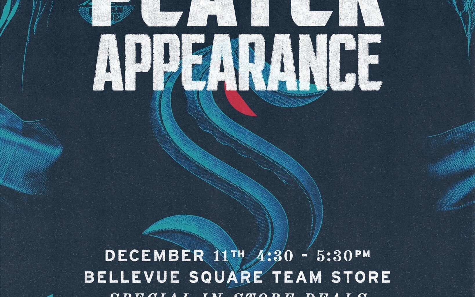 [Kraken Team Store] Surprise player appearance? Stop by our Bellevue Square location today and meet Seattle Kraken goaltender Philipp Grubauer! 🦑