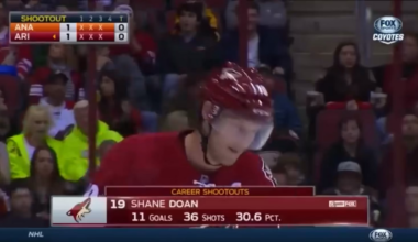 Ten Years Ago Today: Shane Doan scores a goal with a broken stick (12/27/2014 vs Anaheim Ducks)