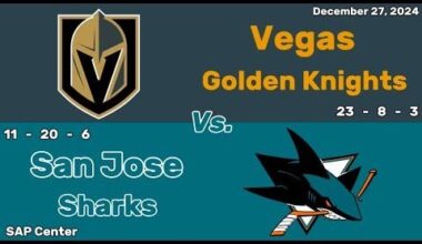 Vegas Golden Knights vs San Jose Sharks | December 27, 2024 | All Goals
