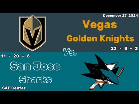 Vegas Golden Knights vs San Jose Sharks | December 27, 2024 | All Goals