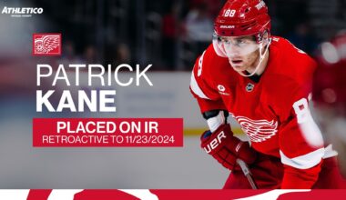 UPDATE: The #RedWings have placed forward Patrick Kane on injured reserve retroactive to November 23, 2024.