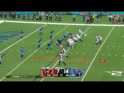 Big man T’vondre Sweat recovers fumble and delivers a lethal stiff-arm as he rumbles upfield for a thirty yard return!