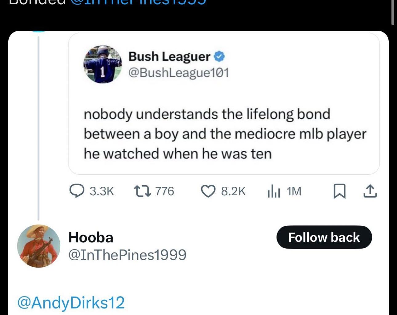 Andy Dirks with some humility about his playing days.