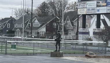 Charles Woodson statue in Fremont, OH