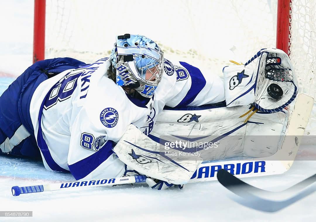 After losing Ben Bishop to injury the previous game, Tampa Bay called up some goalie named Andrei Vasilevskiy to play his first NHL game, 10 years ago today (Dec 16th, 2014). The 20 year-old stopped 23 of 24 shots by Philadelphia to win 3-1.