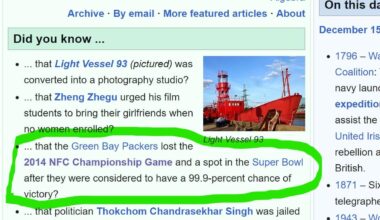 Today's Wikipedia front page is asking if you know...