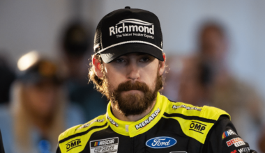 (L-R) NASCAR Cup Series driver Chase Bricoe with former team owner and driver Tony Stewart.