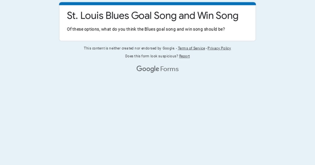 What should the Blues goal song and win song be?
