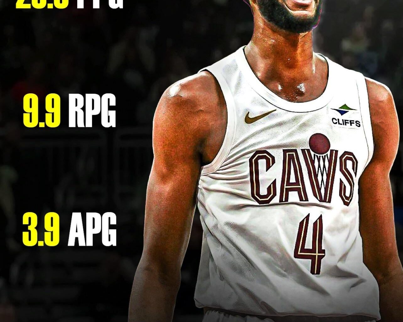 Evan Mobley stats in the last 8 games