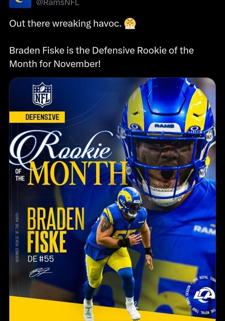 Fiske Defensive Rookie of the Month