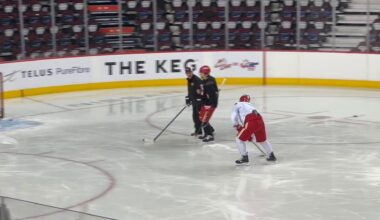 Guy Gaudreau at Flames practice today
