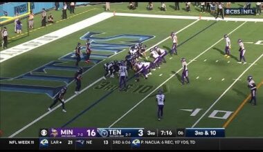 Backed up to his own 1-yard line, Tennessee Titans' quarterback Will Levis uncorks a 98-yard touchdown pass to Titans' wide receiver Nick Westbrook-Ikhine.
