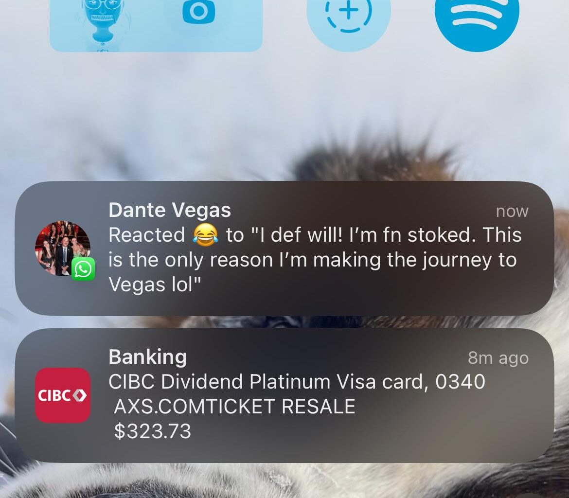 This ticket better be worth the $323 CAD!!