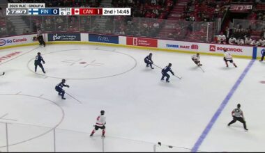 (TSN) EASTON COWAN INTERCEPTS THE PASS AND RIFLES ONE HOME TO MAKE IT 2-0 CANADA
