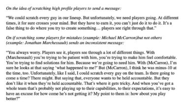 [Daugherty] Bruno's full response on healthy scratching our players: “I could probably scratch every guy on the team.”