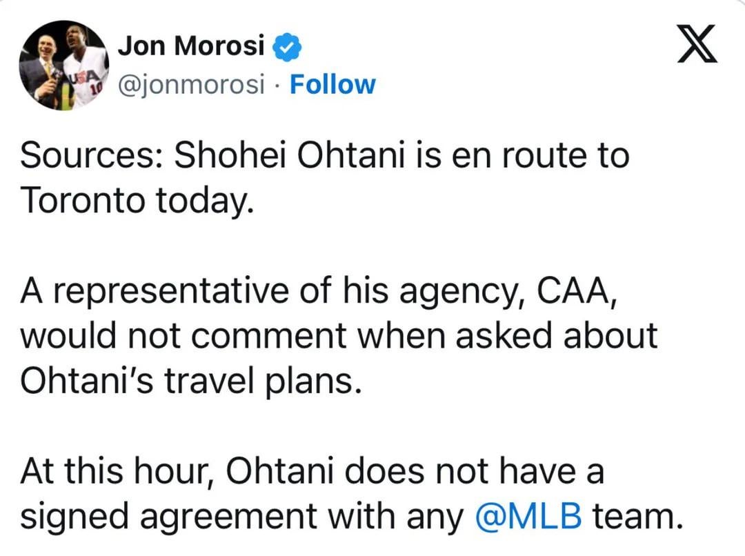 One year ago today, Shohei Ohtani was on a plane to Toronto