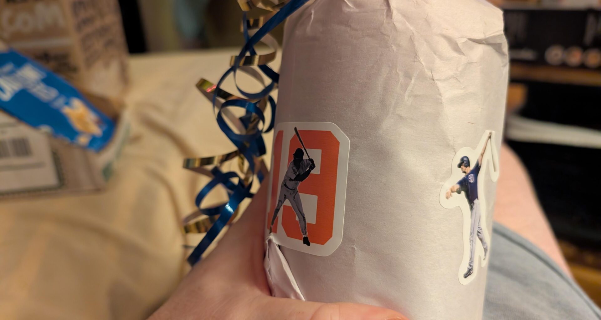 My wife added these stickers to my gift wrap without knowing who they are. RIP and Merry Christmas to these legends.