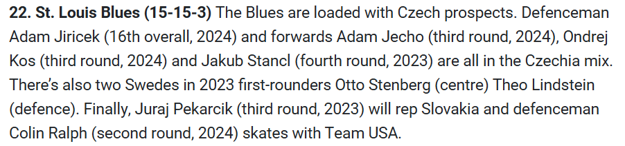 Who's following the Blue's Prospect at this years WJC?