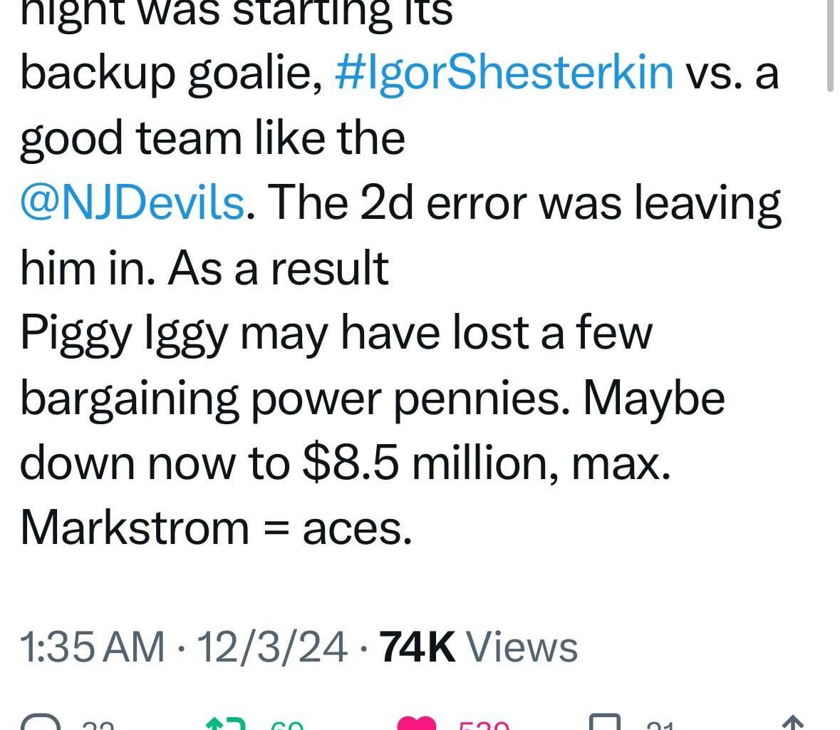 Stan Fischler woke up and chose violence