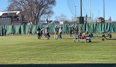 Jaire Alexander on the practice field for the second straight day. Same two DNPs: Javon Bullard and Quay Walker — both with ankle injuries. Walker was wearing a boot.