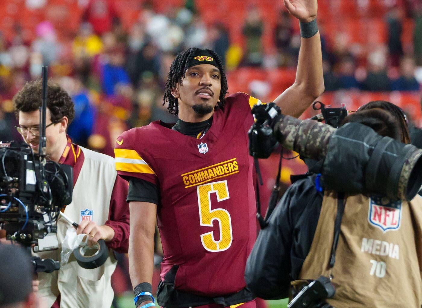 Jayden Daniels is the first player since 1935 to lead Washington’s football team in total passing yards and total rushing yards