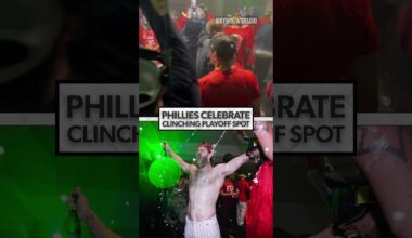 Phillies know how to CELEBRATE 😮‍💨 #Philadelphia #Phillies #Baseball #Bryceharper #MLB #celebrate