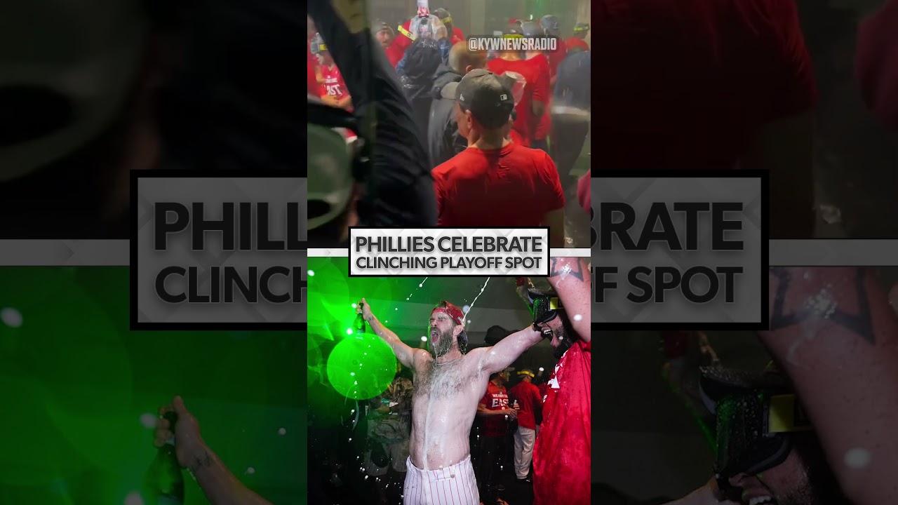 Phillies know how to CELEBRATE 😮‍💨 #Philadelphia #Phillies #Baseball #Bryceharper #MLB #celebrate