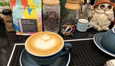 Newly arrived Lilleberg puck has joined the coffee bar….y’all knew this post was coming, 10:30pm latte, fuck sleep, LFG Bolts!