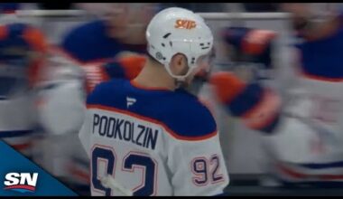 Leon Draisaitl Sets Up Vasily Podkolzin With One-Timer To Put Oilers On Board