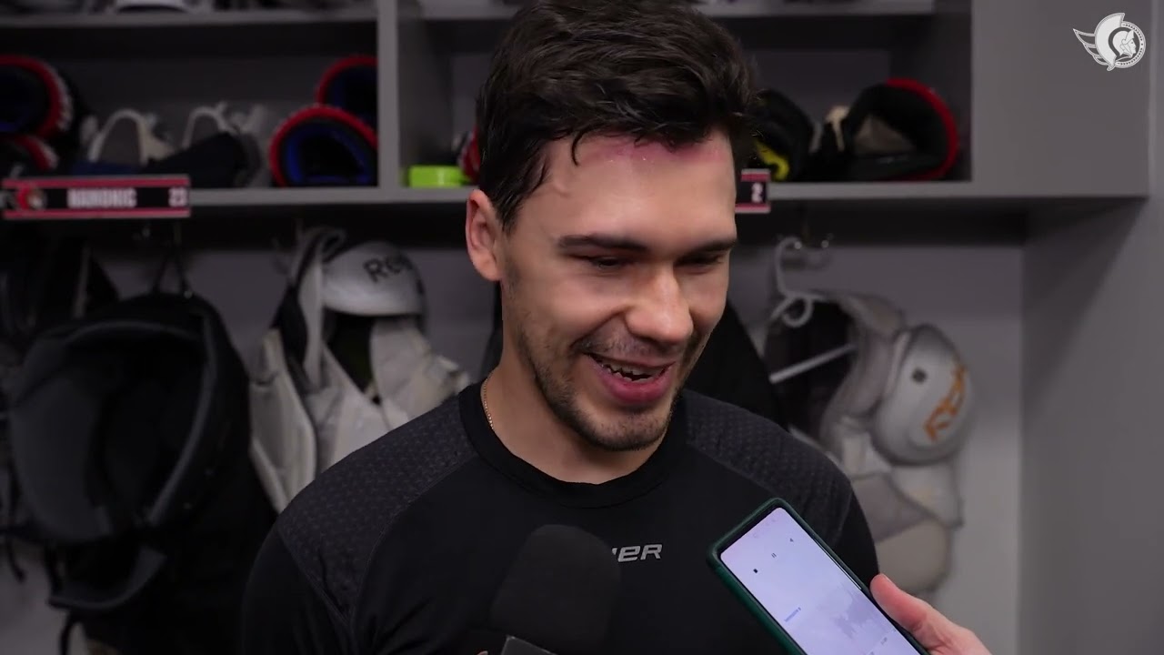 Drake Batherson, Artem Zub, and Travis Green Pregame Media vs DAL