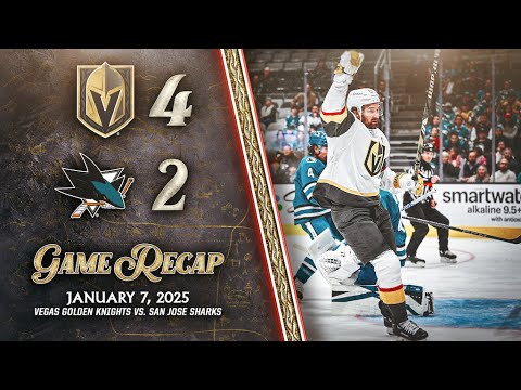HIGHLIGHTS | Vegas Golden Knights 4, San Jose Sharks 2 | Jan. 7, 2025