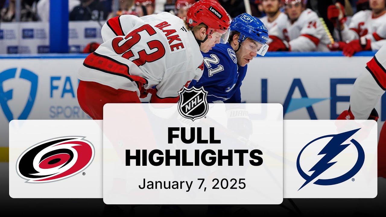 NHL Highlights | Hurricanes vs. Lightning | January 07, 2025