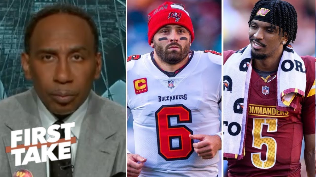 FIRST TAKE | I'm taking Jayden Daniels over Baker! - Stephen A. on NFC Wild Card: Commanders vs Bucs