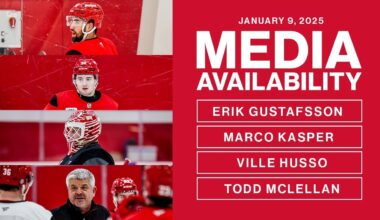 Erik Gustafsson, Ville Husso, Marco Kasper, Todd McLellan Media Availability | Jan. 9, 2025