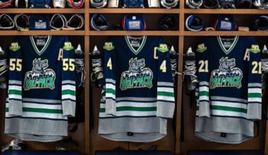 Wolf Pack jerseys celebrating 50 years of Hartford hockey