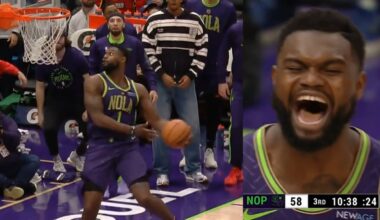 Zion Williamson UNREAL 360 WINDMILL DUNK in first game back from injury 😱